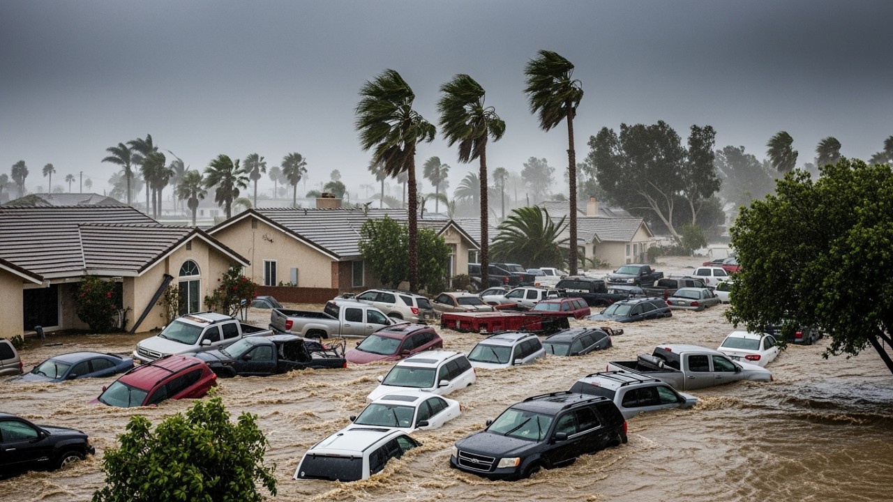Chaos in California Today! Flooding Snow Storm Causing Many Major Incident in Los Angeles