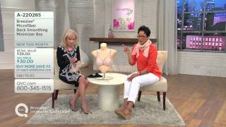Breezies Microfiber Back Smoothing Minimizer Bra with Rachel Boesing