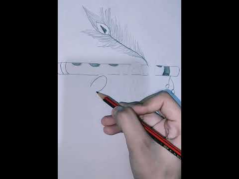 Easy drawing of flute || Radhakrishna drawing