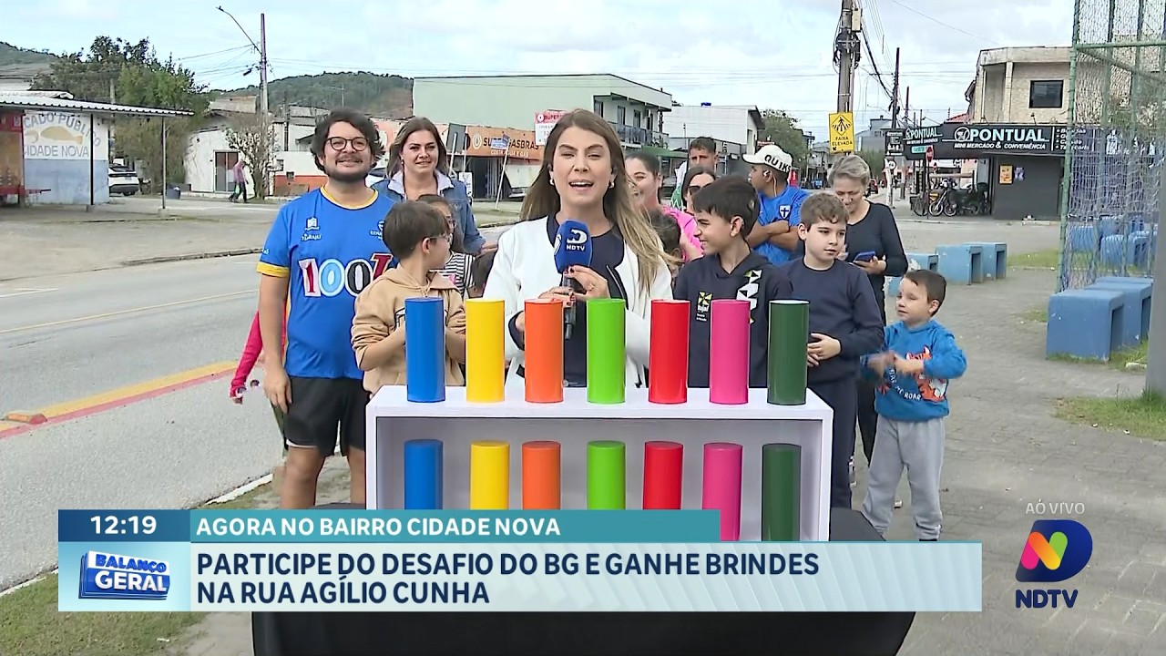 Desafio do BG movimenta rua Agílio Cunha com brindes ao público