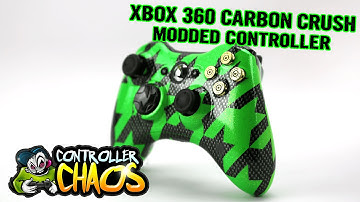 Xbox 360 Green Sparkle Carbon Crush - Modded Controller - Controller Chaos