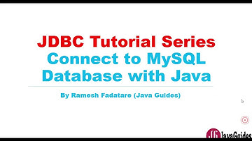 JDBC Tutorial - Part 2: Connect to MySQL database with Java