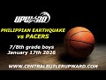 Philippian Earthquake vs Pacers  - 7/8th Grade Boys (Jan 17th 2026)