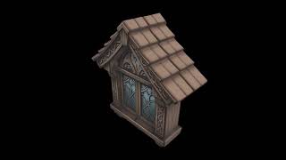 Low Poly Stylized Ornate Wooden Window - Architecture 3D Model Game Asset Showcase