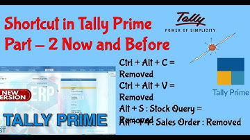 ShortCut Key in Tally Prime Part 2 Tally ShortCut Key in Tally.ERP9 Tally New Version Tally Features