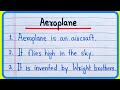 5 lines on aeroplane in english  short essay about aeroplane  aeroplane 5 lines