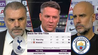 Tottenham vs Man City 02 Pep Guardiola Reacts To Title Race Arsenal vs City | Postecoglou Interview