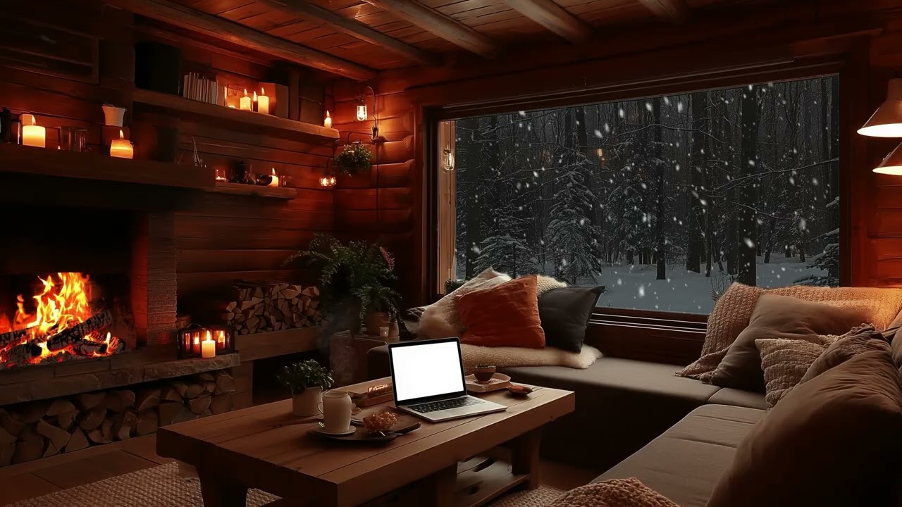 Snow Outside, Fire Inside | A Winter Cabin Night Designed for Mental Warmth and Gentle Sleep