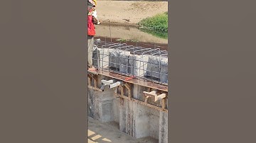 Install rebar of cap beam for concrete sheet pile