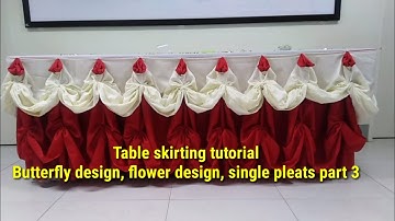 Table skirting tutorial diamond, butterfly design, single pleats, scallop. Part 3