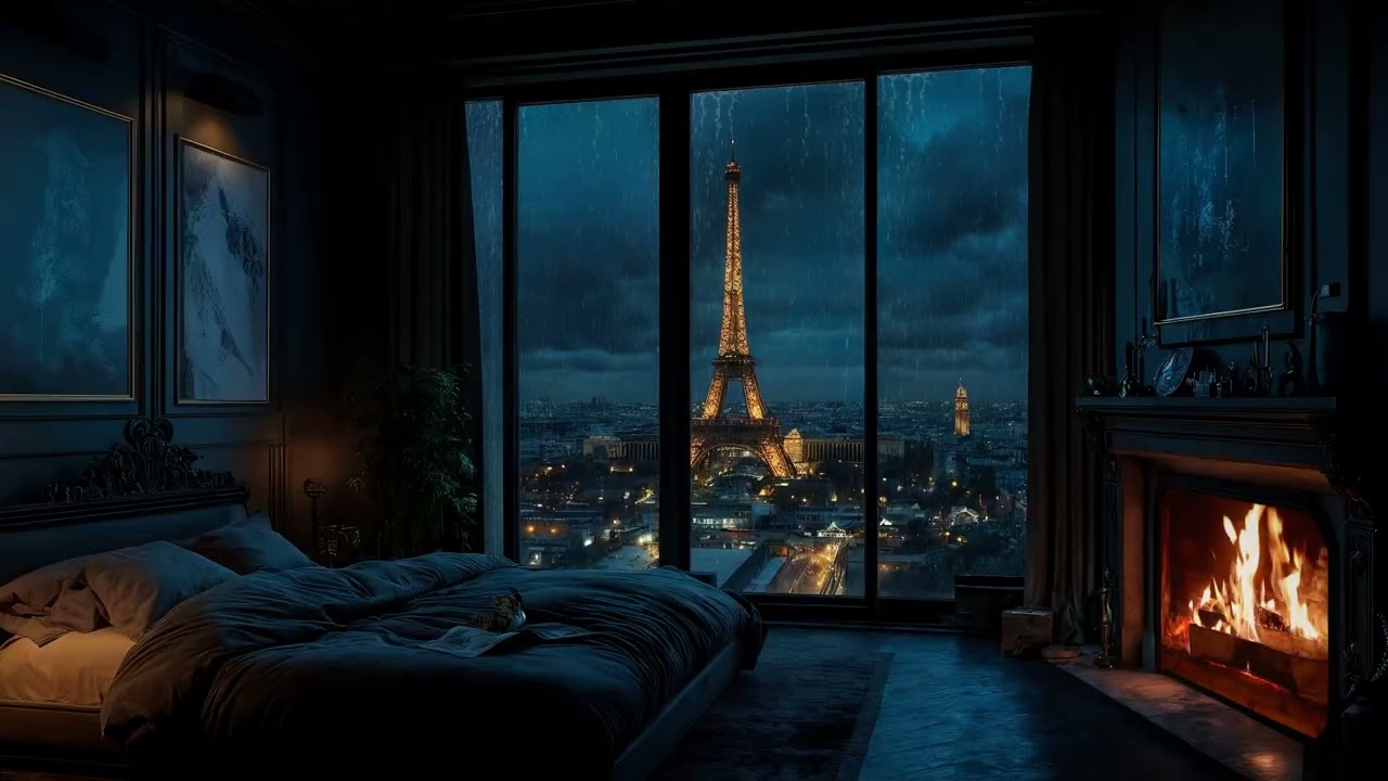 Soothing Window Rain Sounds 🌧️🔥 Cozy Fireplace ASMR for Stress Relief and Better Sleep