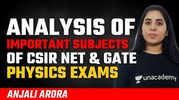 Analysis of Important Subjects of CSIR NET & GATE Physics Exams | Anjali Arora | Unacademy