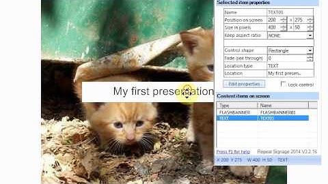 Creating, editing and playing presentations in Repeat Signage software