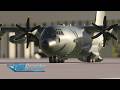 First Time with Lockheed C-130J Super Hercules Aircraft from Dusseldorf to Hamburg Foggy Landing