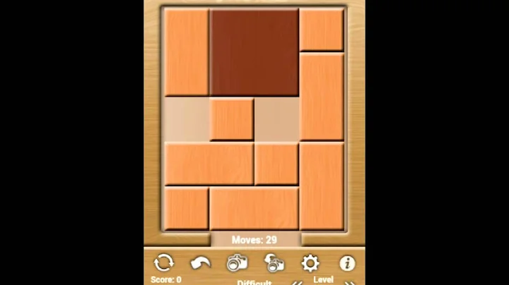 Klotski Difficult Level 40 of 68 Par solution