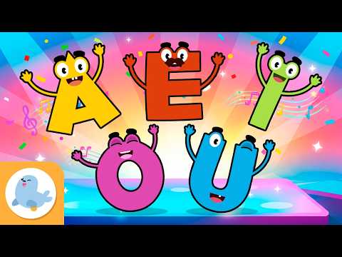 VOWELS for kids 🚀 A, E, I, O, U: sounds, words, writing and songs 🎶