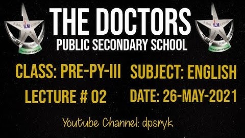 Class Pre-Py-3 English Lecture # 2 [26-May-2021] dpsryk