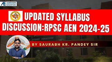 Updated Syllabus Discussion: RPSC AEn 2024-25 by Saurabh kr. Pandey Sir