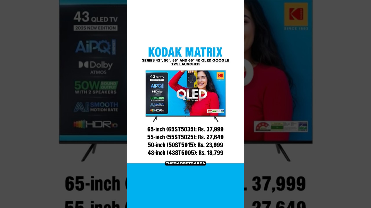 Kodak QLED 4K TVs Launched | Starting ₹18,799 