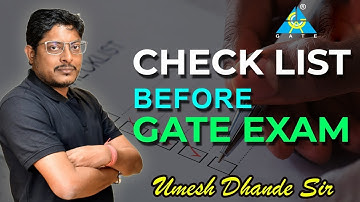 Check List before GATE Exam || Dhande Sir #gate_academy #dhandesir #exammotivation #gate_preparation