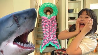 金魚→サメ→人魚!??? エサをあげ過ぎてはいけません!! キッズマナー 人魚のヒミツ おゆうぎ こうくんねみちゃん