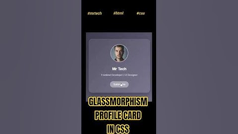 ✨How to Create a Glassmorphism Profile Card with Hover Animation | HTML & CSS ✨#coding #shorts