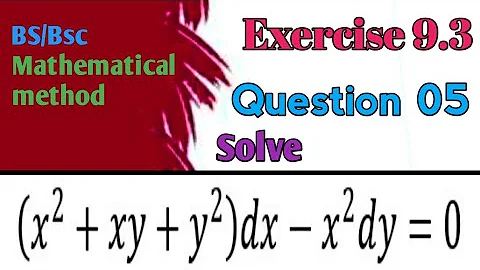 how to solve differential equation (x²+xy+y²)dx-x²dy=0@Educationalinfo786