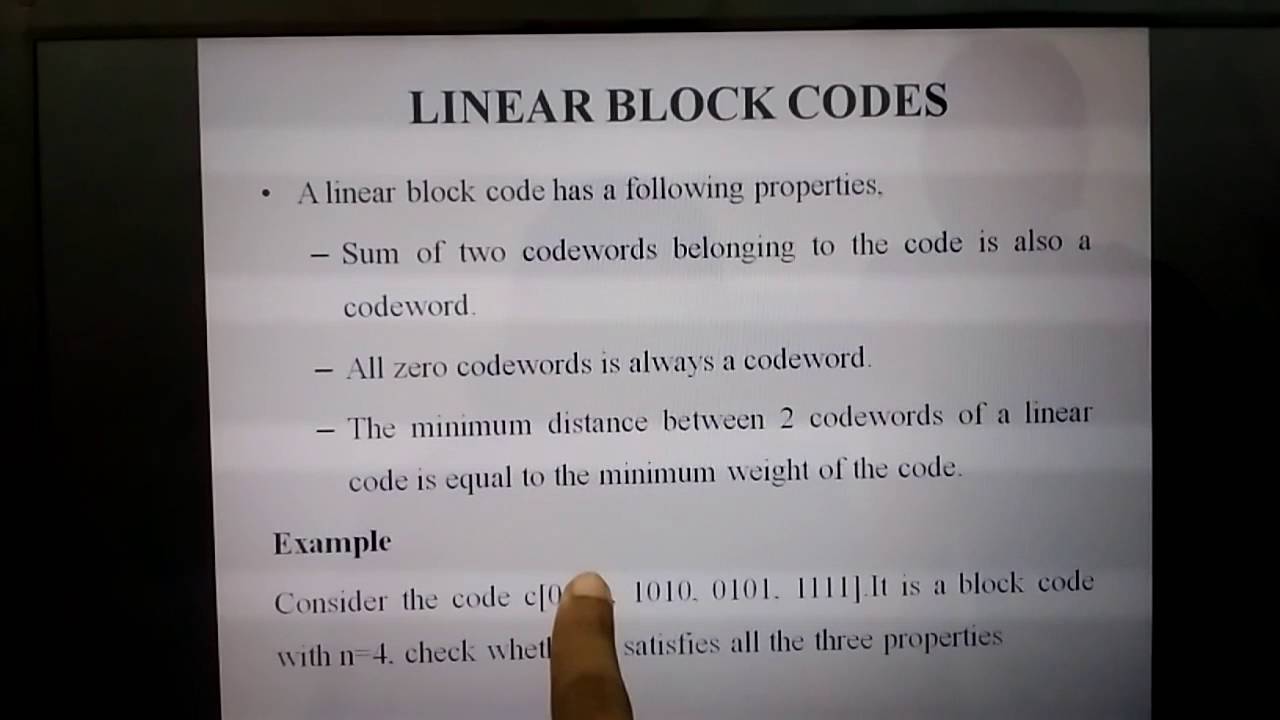 Linear Block Codes - YouTube