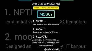 MOOC | UGC NET/JRF PAPER 1 #ugcnet #netjrf #paper1 #nta #moocs #swayam #nptel #ntanet