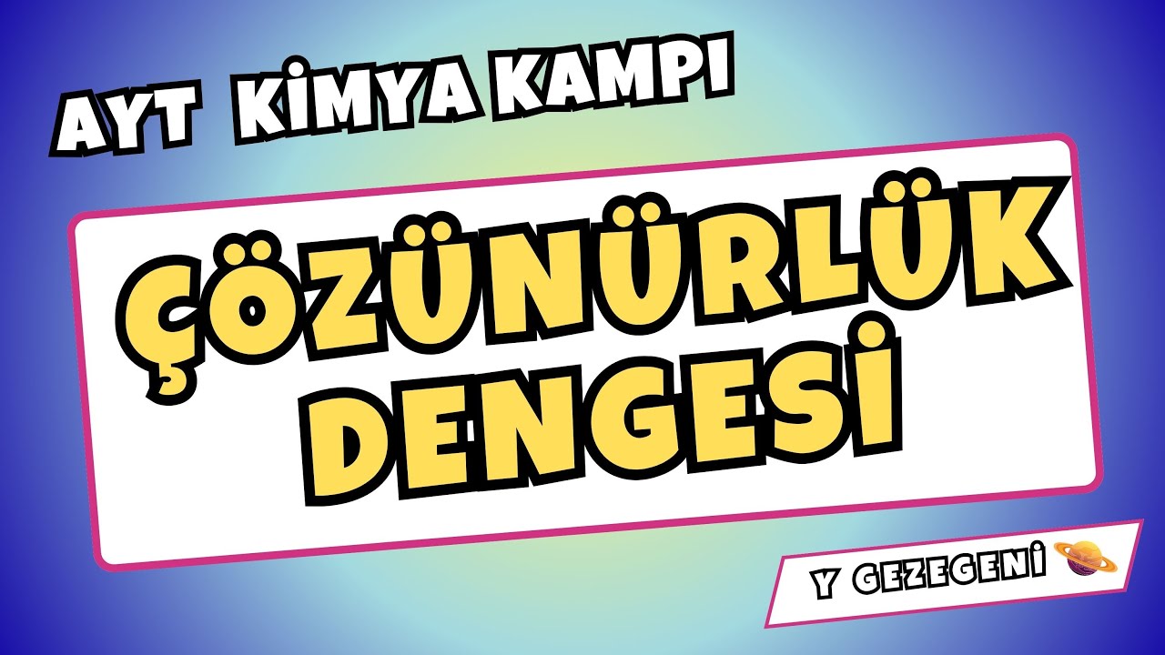 🚀 AYT KİMYA ÇÖZÜNÜRLÜK DENGESİ - Kçç #aytkampi