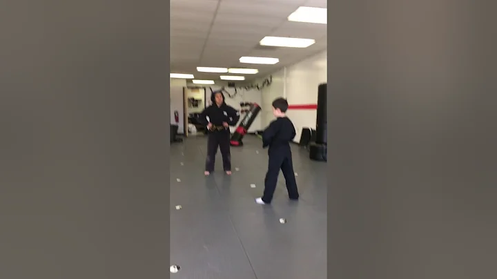 Lucas Practicing His Belt Testing Form