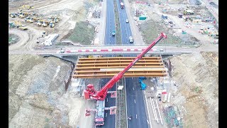 The construction of the M 20 Junction 10 A East bridge