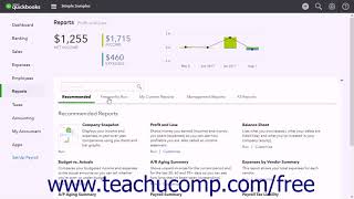 QuickBooks Online Plus 2017 Tutorial Preset Reports Intuit Training