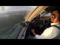 Beautiful Views! State-of-the-art A220-300 Cockpit during Landing in Riga! [AirClips]