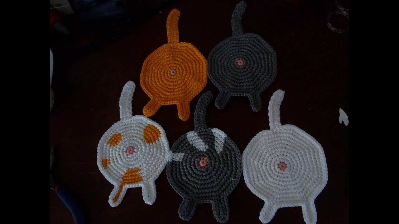 Porta copo  de gato em crochê amigurumi