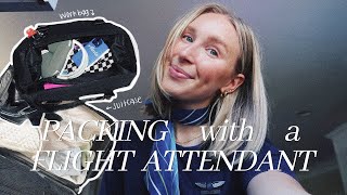 what's in my flight attendant work bag & how I live out of a suitcase 🧳🌥🤍