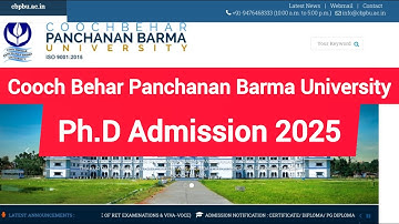 Cooch Behar Panchanan Barma University Ph.D Admission 2025