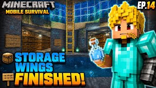 Minecraft Mobile Survival Ep.14 -- Storage Wings Finished! Underwater Build & Base Progress