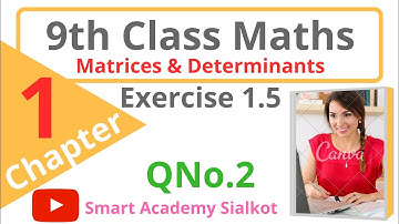 9th Class Maths, Ch 1,Matrices and Determinants, Exercise 1.5,Who to find Determinant, Science Group