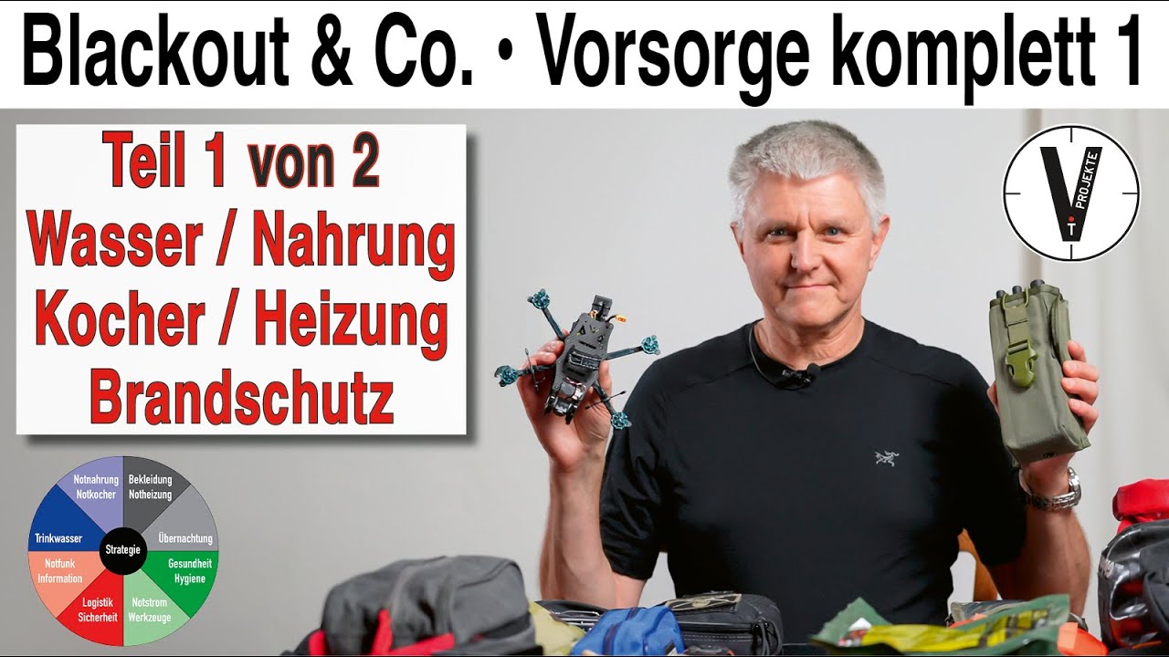 Teil 1/2 Blackout & Co. komplette Vorsorge (Wasser, Nahrung, Kocher, Heizung, Kleidung, Brandschutz)