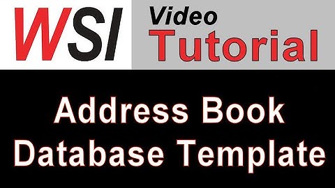 Address Book Database Template