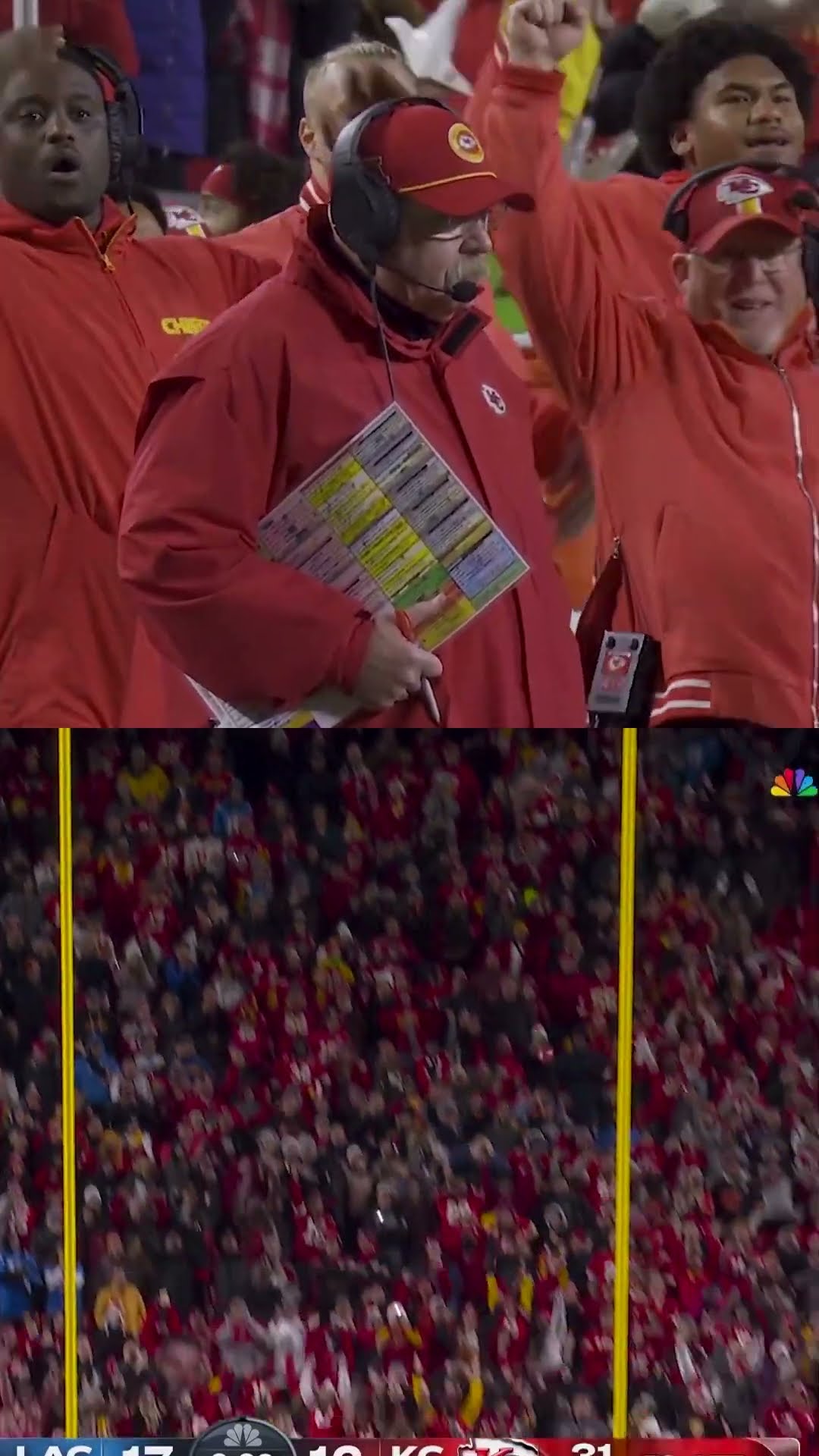 ANDY REID COULDN'T WATCH THE GAME-WINNING FG ?