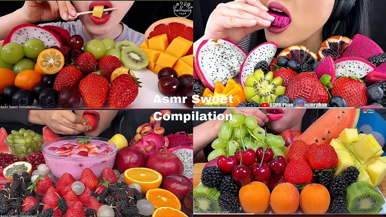 ASMR Fresh fruits Compilation | No Talking | Only Bits | ASMR Mukbang | ASMR Food