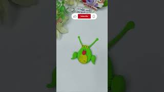 Cute Clay Frog 🐸#clayart #clayfrog #diycraft #shorts #ytshorts #viralshorts #claycreation #handmade