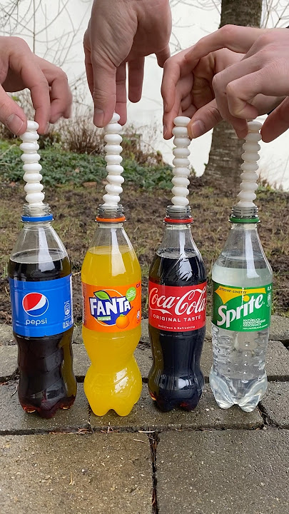 Coca Cola, Fanta, Sprite und Mentos | Experiment #Shorts