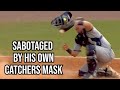 Catchers Mask knocks Ball out of his own glove, a breakdown