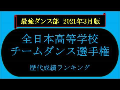 2021年3月　全日本高等学校チームダンス選手権　歴代成績ランキング
