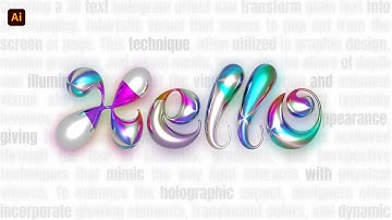 How to Make 3D Holographic Text in Adobe Illustrator - Easy Tutorial for Beginners