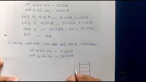 8085 16 bit addition programs