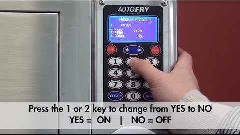 Programming presets on AutoFry